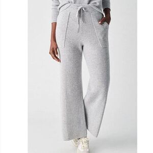 Faherty 100% Cashmere Grey Elastic free Thick rib Knit Cloud Soft Pant Small